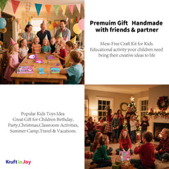 Kruft in Joy My First Sewing Kit Fun felt Craft for Kids-8 Easy DIY Project twiggle Stuffed Animal Doll Plush Pillow Bag Charms Unicorn Mermaid Bear Fox Owl,Learn to Sew Embroidery Gift for Girl 5 12